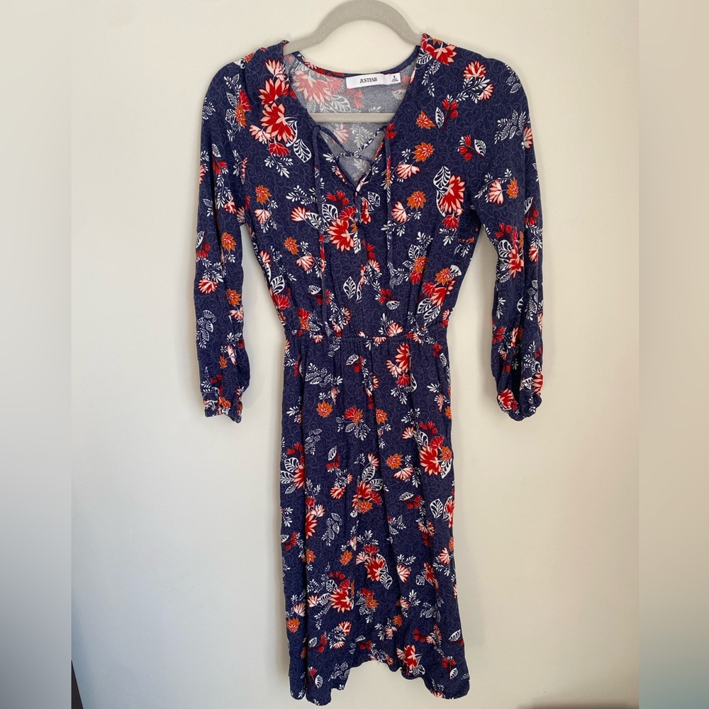Blue & Red Floral dress